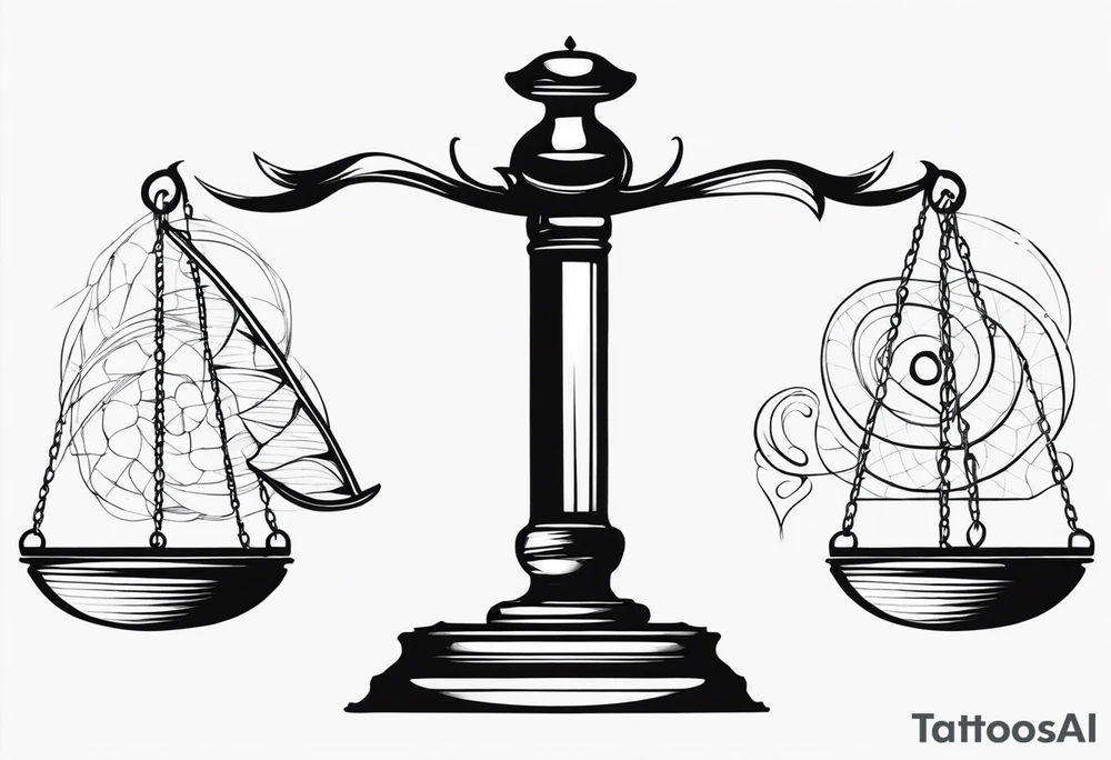 Tip the scales left side lower than right side tattoo idea