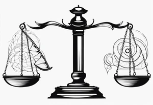 Tip the scales left side lower than right side tattoo idea