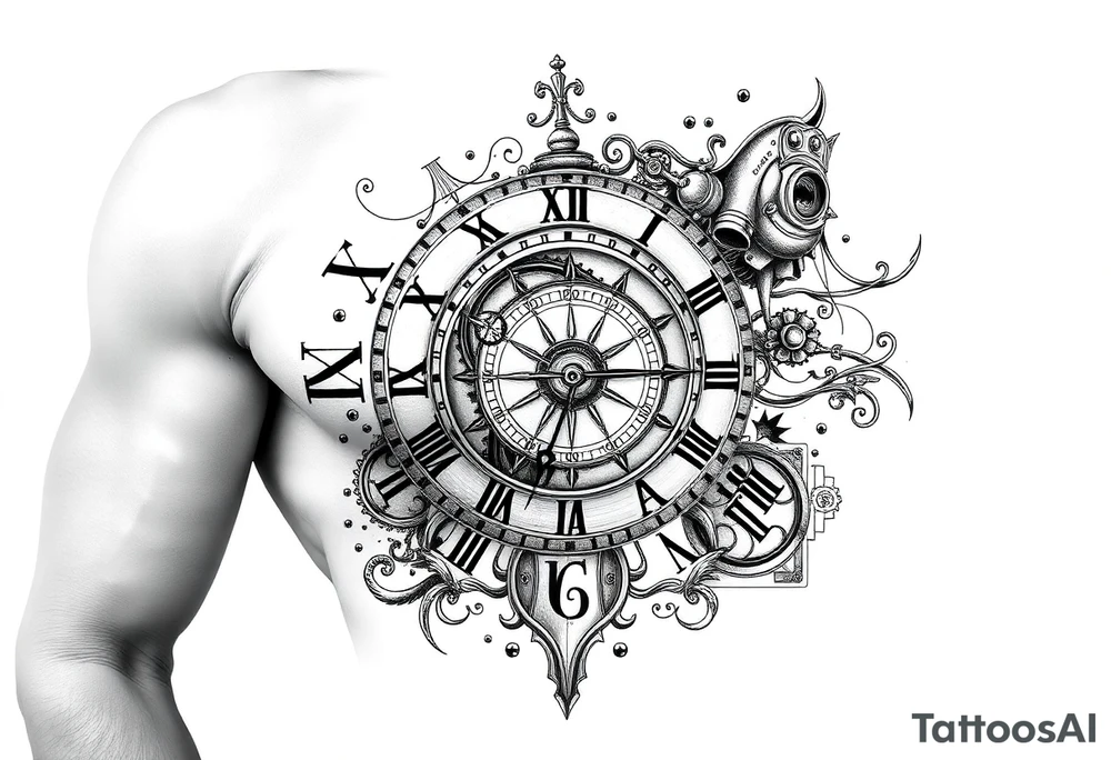 vintage roman numerals within ornate clockwork mechanism tattoo idea vintage roman numerals within ornate clockwork mechanism tattoo idea