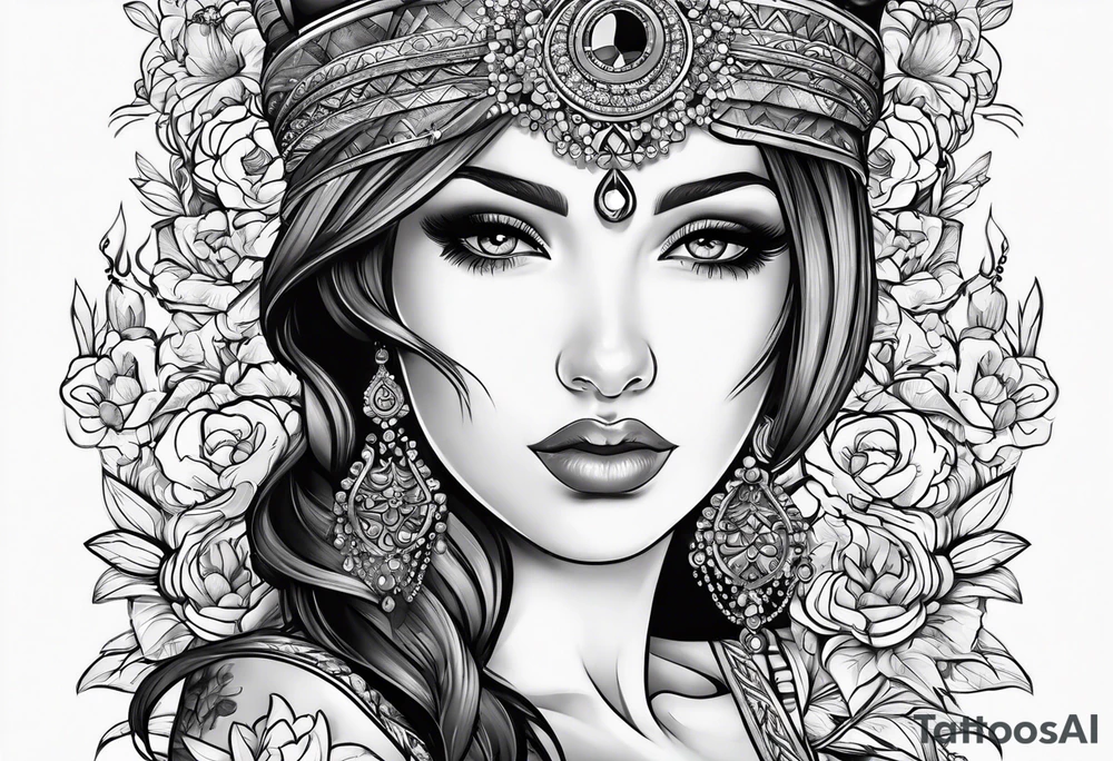 Romantic design foe woman arm using my kids picture tattoo idea