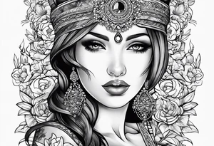 Romantic design foe woman arm using my kids picture tattoo idea
