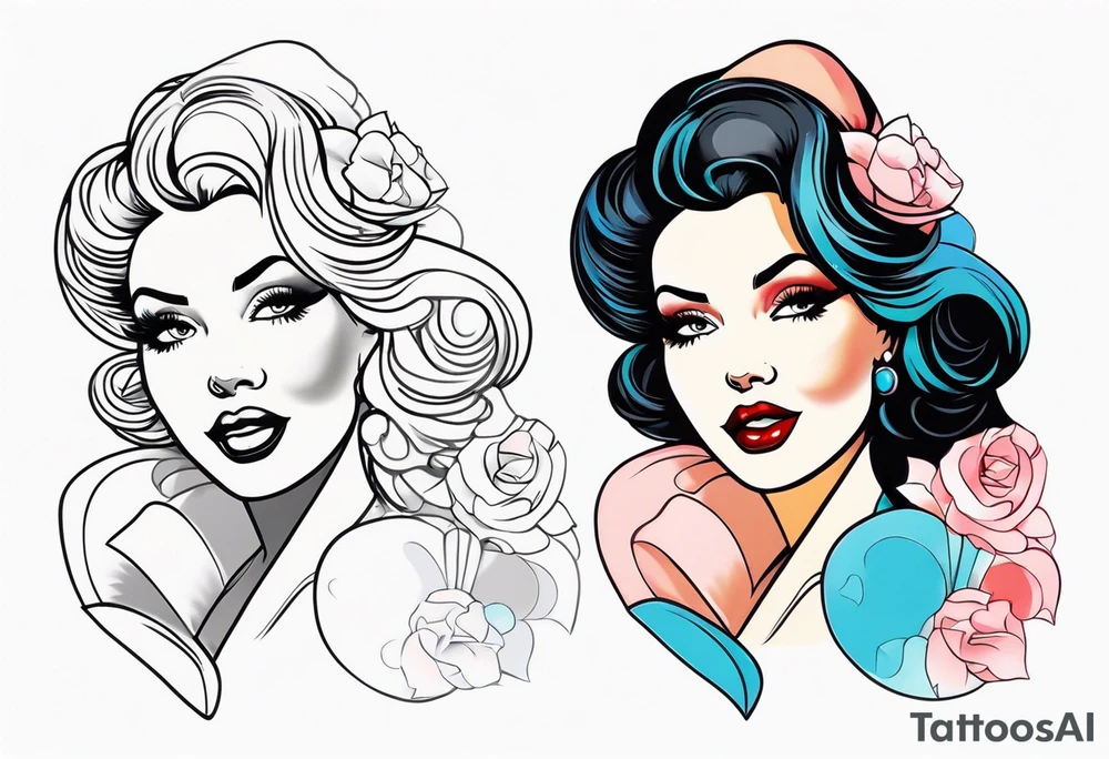 pinup girl tattoo idea