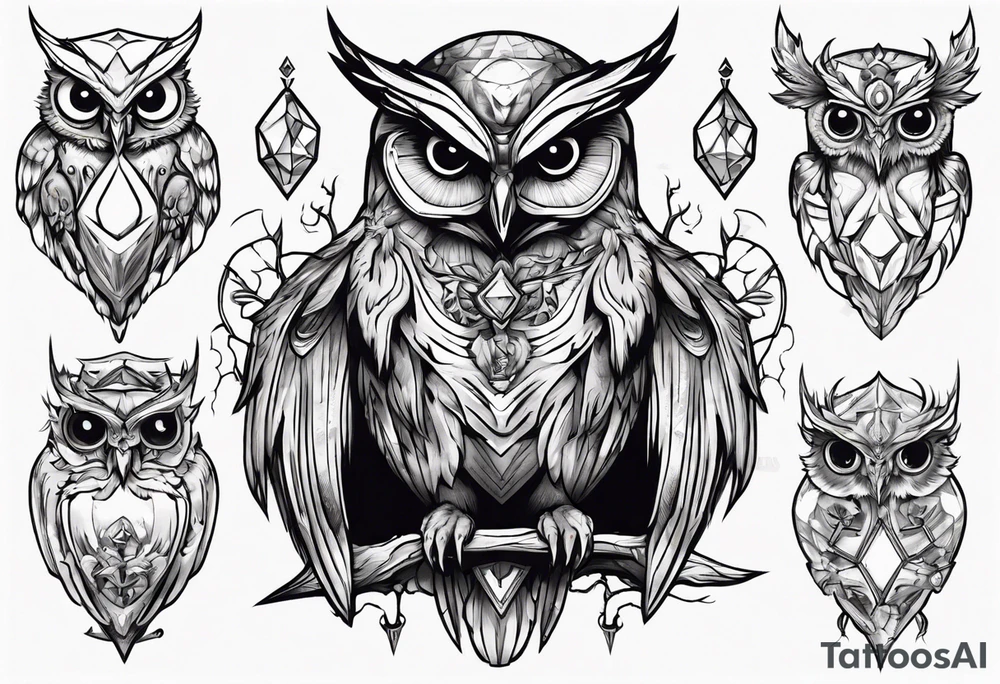 The Demon Owl Stolas, a Prince of Hell who is obsessed with gems, knowledge of astrology and poisonous plants. tattoo idea