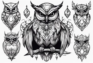 The Demon Owl Stolas, a Prince of Hell who is obsessed with gems, knowledge of astrology and poisonous plants. tattoo idea