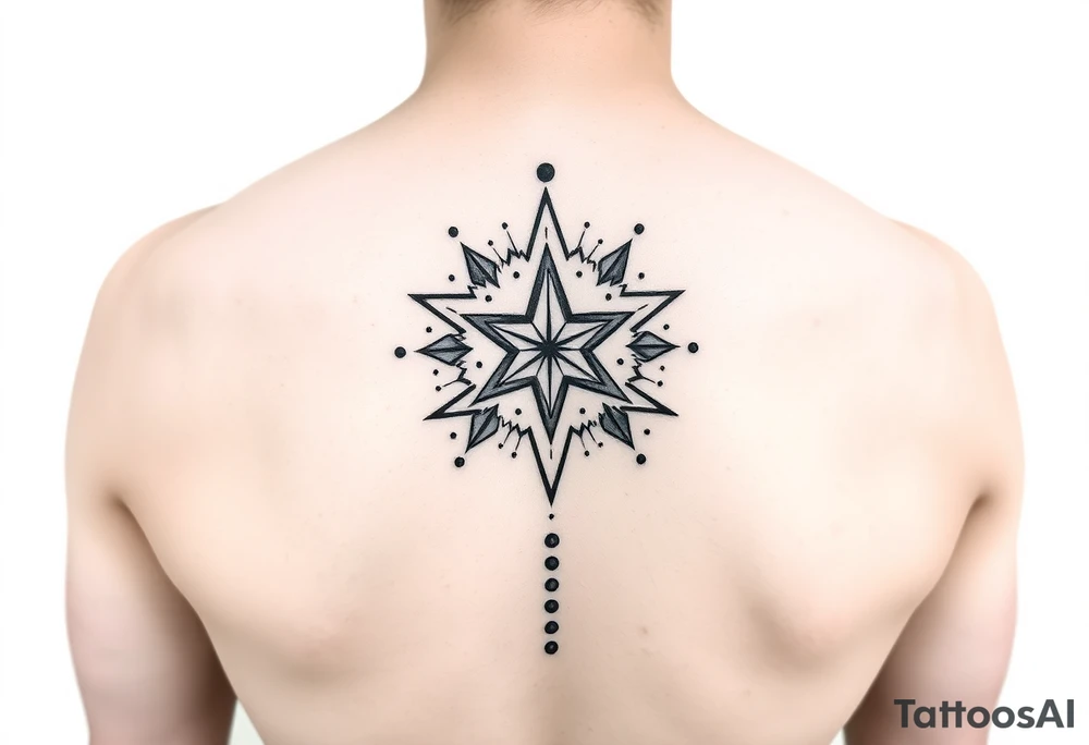 Beautiful and elegant star and dots hand tattoo with text on hand s tattoo idea