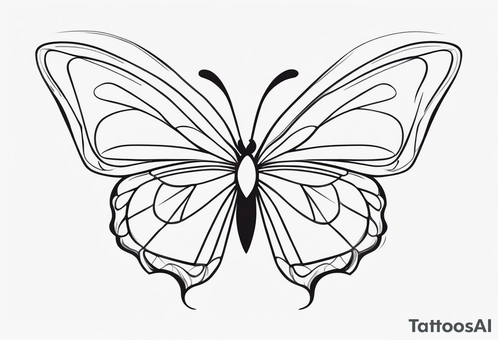 Small butterfly with hearta tattoo idea
