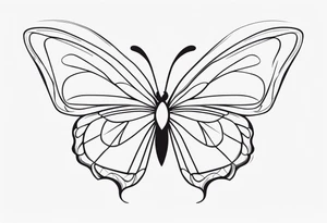 Small butterfly with hearta tattoo idea