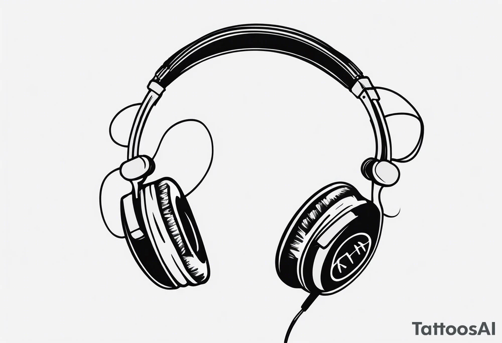 Headphones with L and R tattoo idea