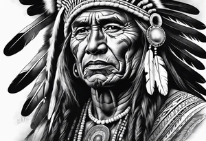 realistic native american tattoo idea