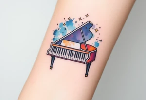 piano under the stars tattoo idea