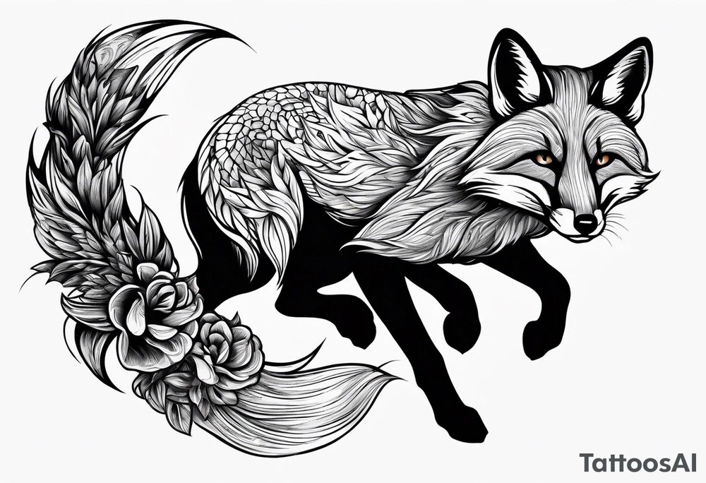 Fox jumping tattoo idea