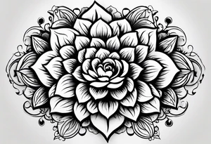 This phrase 'God grant me the serenity to accept the things I cannot change, Courage to change the things I can, and Wisdom to know the difference.' In a flower tattoo idea