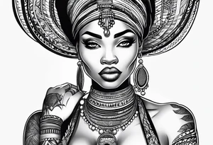 African woman tattoo idea
