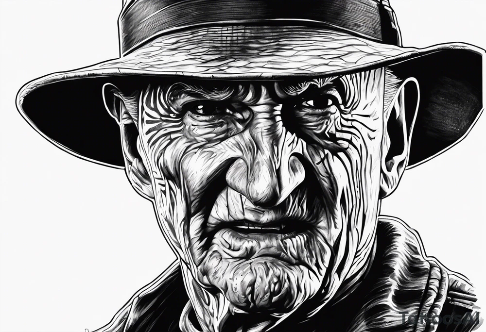 Realistic horror movie Freddy Krueger tattoo idea