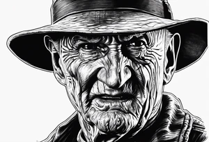 Realistic horror movie Freddy Krueger tattoo idea
