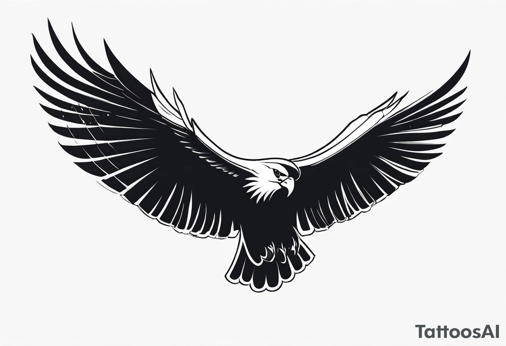 condor wings spread across shoulders tattoo idea