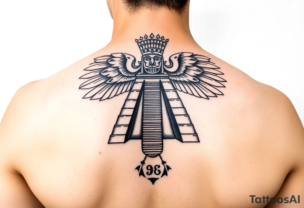 Quetzalcoatl Aztec pyramid gold treasure tattoo black and white simple tattoo idea