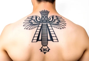 Quetzalcoatl Aztec pyramid gold treasure tattoo black and white simple tattoo idea