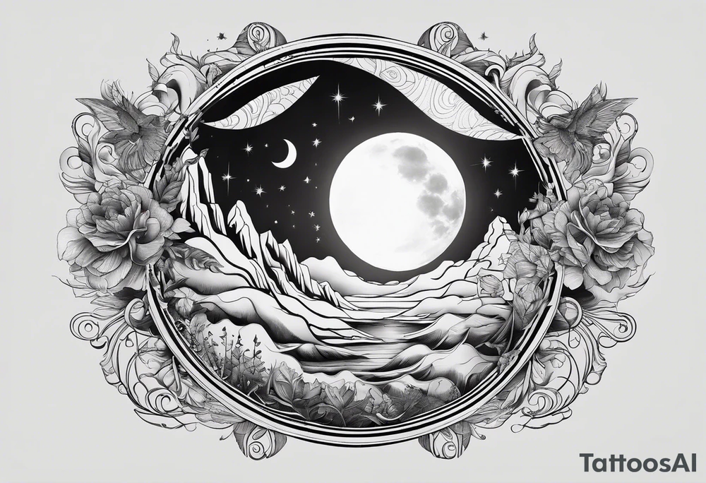 sacred moon tattoo idea