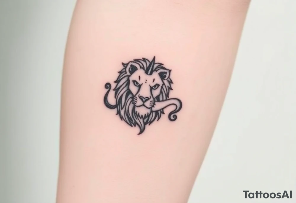 Fancy style "leo"  birth
 sign lion tattoo idea