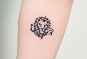 Fancy style "leo"  birth
 sign lion tattoo idea