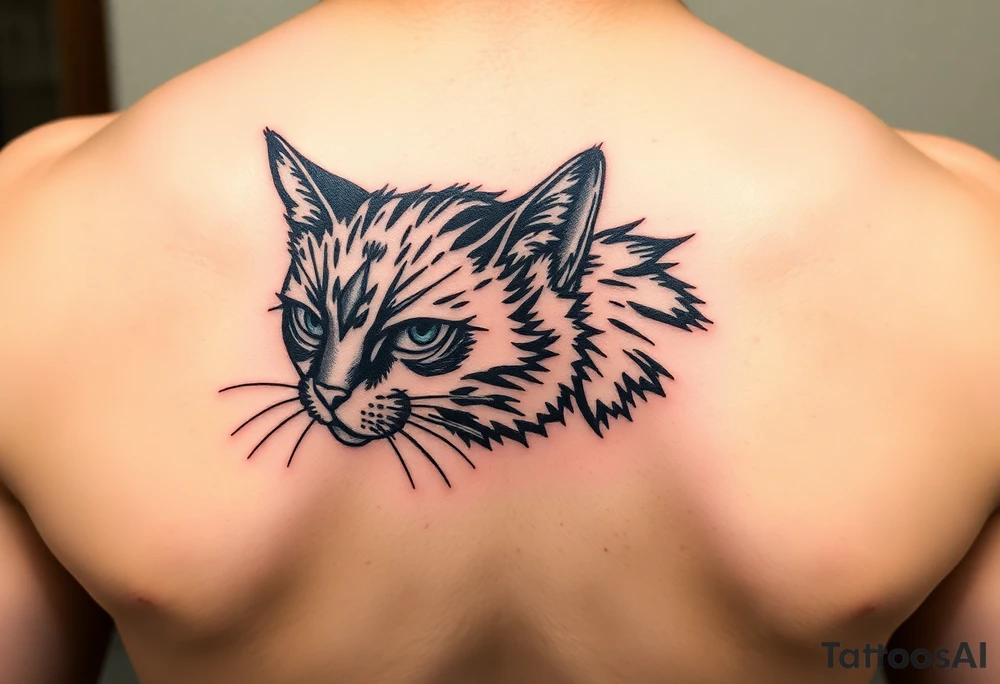 Black cat tattoo idea