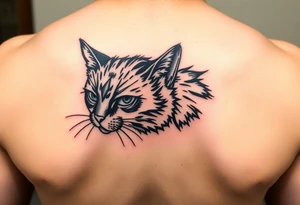 Black cat tattoo idea
