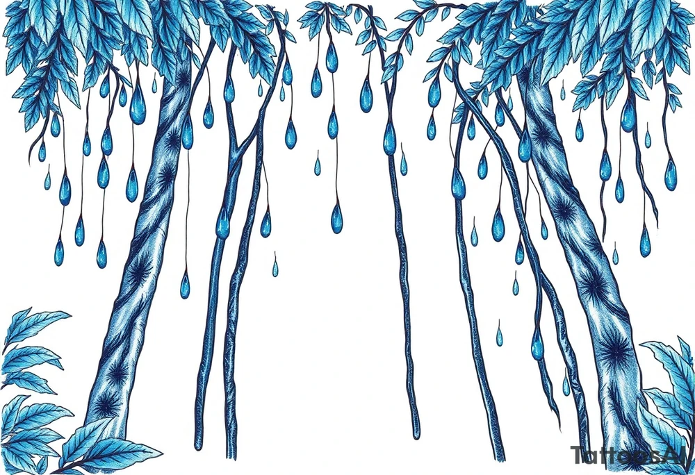 rain forest background
blue rain drops tattoo idea