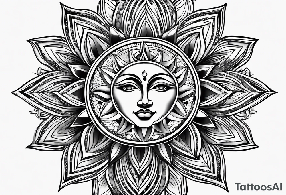 Sun burst tattoo idea