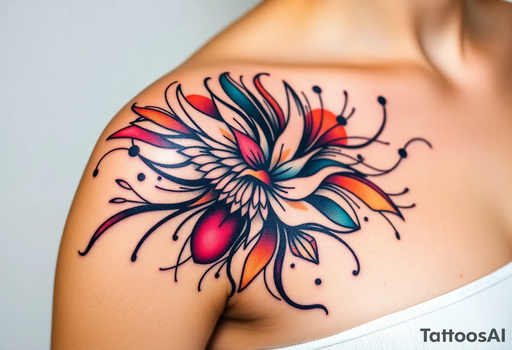 A tatuagem deve expressar força, liberdade e conexão com a multiplicidade da vida, incorporando elementos abstratos e fluidos, com linhas que sugiram movimento e transformação contínua. Evite clichês e busque um design original e significativo. tattoo idea