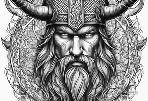 Make a viking shest tattoo dat cover the howl chest use the triple horns of Odin and the web of wyrd tattoo idea