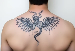 angel with smoke tattoo idea
