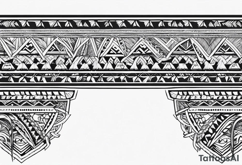 geometric hawiian tradtional style arm band tattoo idea