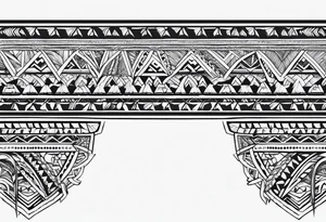 geometric hawiian tradtional style arm band tattoo idea