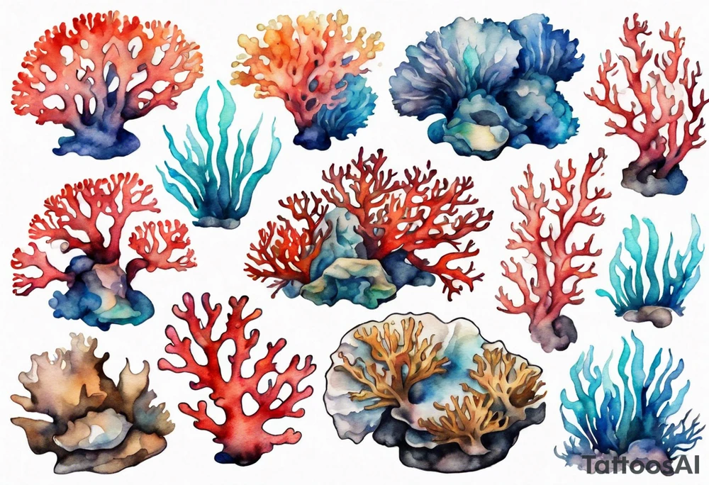 Corals underwater tattoo idea