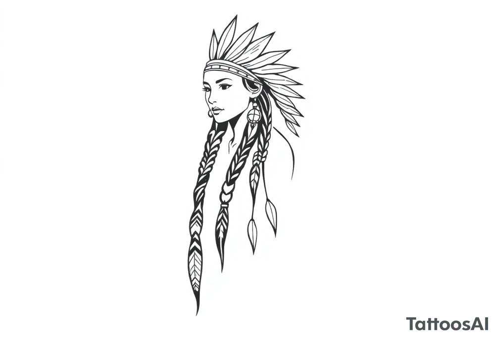 Native American female tattoo idea