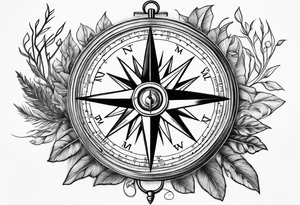 Compass with roots tattoo idea