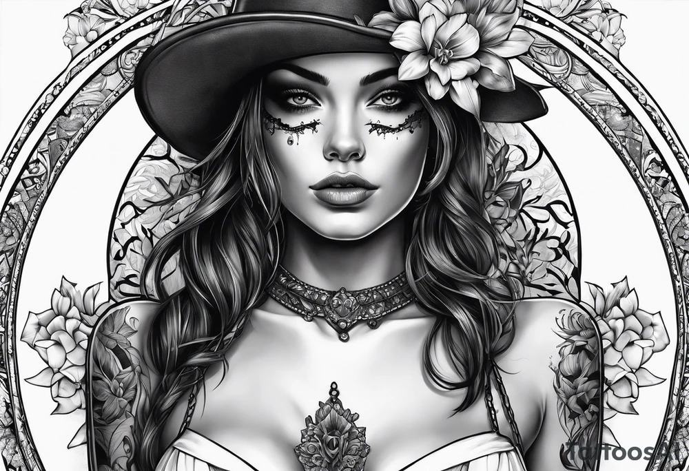 Girl taking shirt off but her stomach is a skeleton tattoo idea