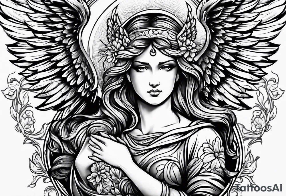 2 male guardian angels tattoo idea