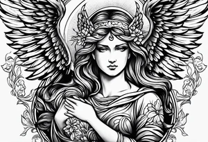 2 male guardian angels tattoo idea