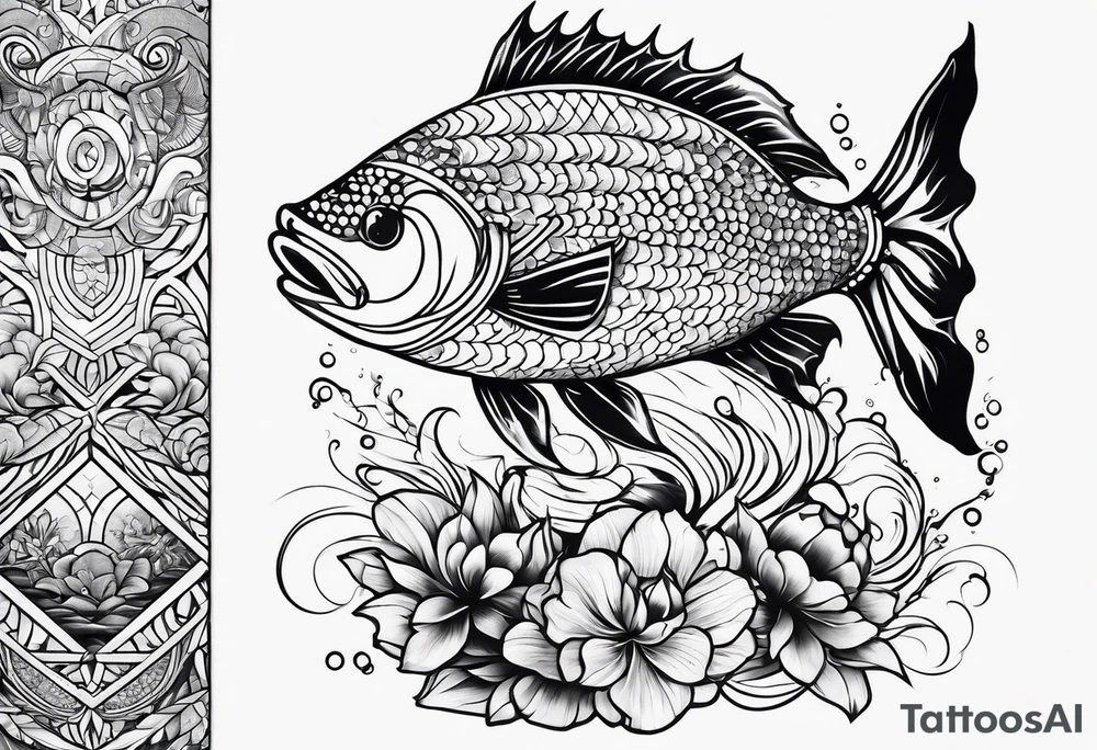 Geometric aquatic tattoo idea
