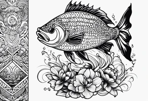 Geometric aquatic tattoo idea