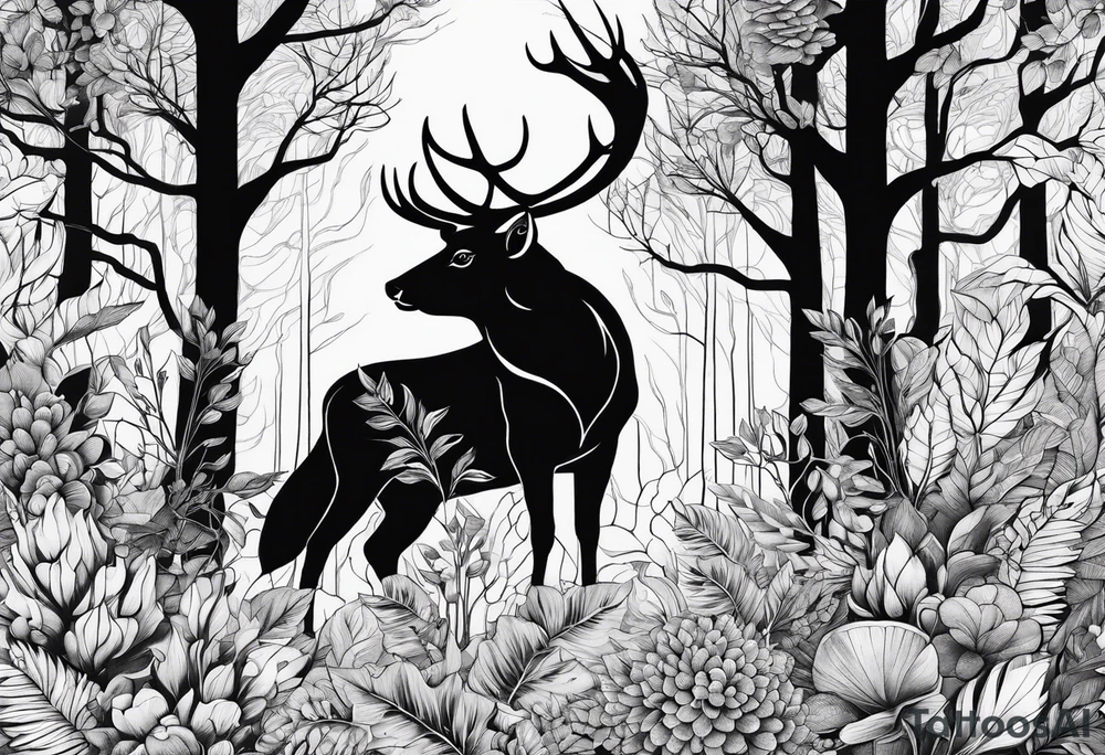 lines forest, minimalystic tattoo idea