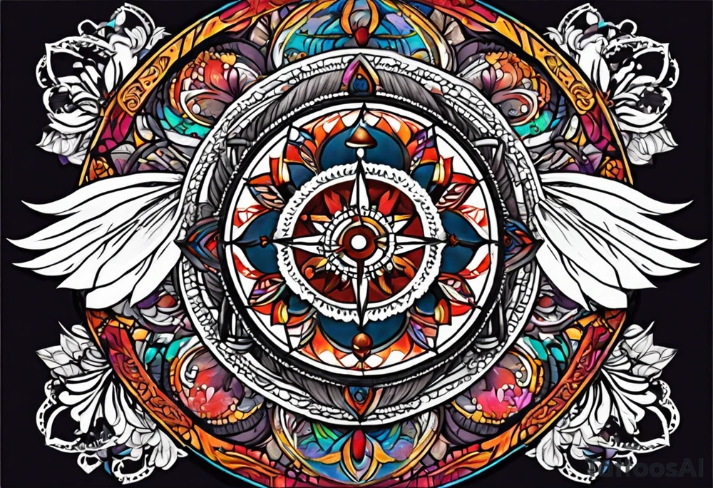 wonderland  dead 
rabbit mandalas feather compass tattoo idea