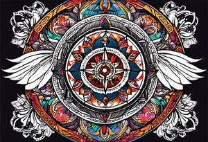 wonderland  dead 
rabbit mandalas feather compass tattoo idea