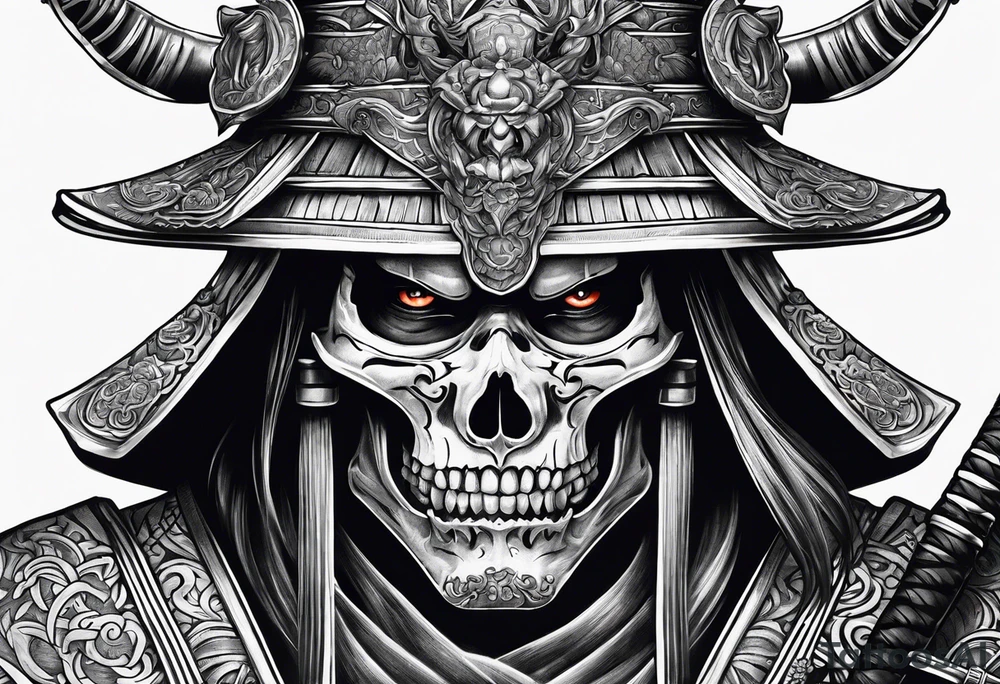 Skeleton samurai tattoo idea