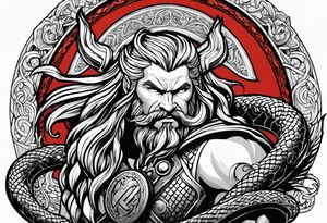 Thor getting eaten by the world serpent tattoo idea