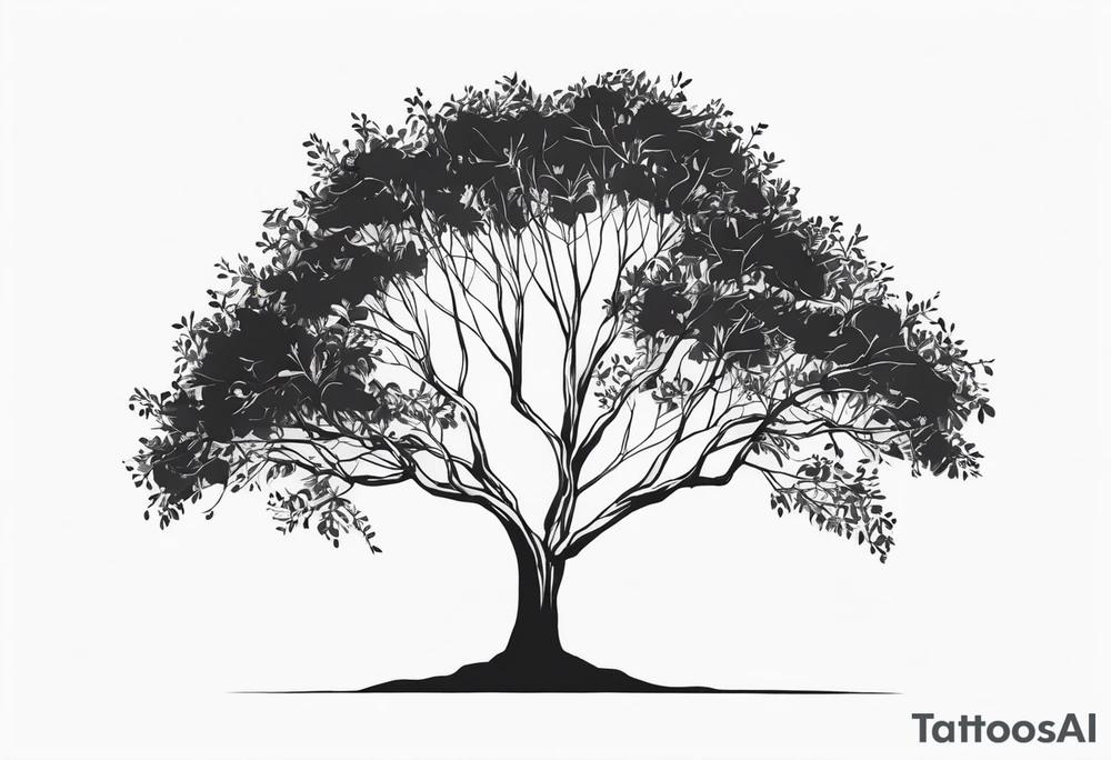 eucalyptus tree, simple, small, soft lines tattoo idea