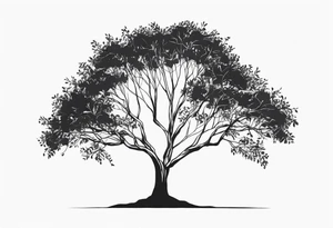 eucalyptus tree, simple, small, soft lines tattoo idea