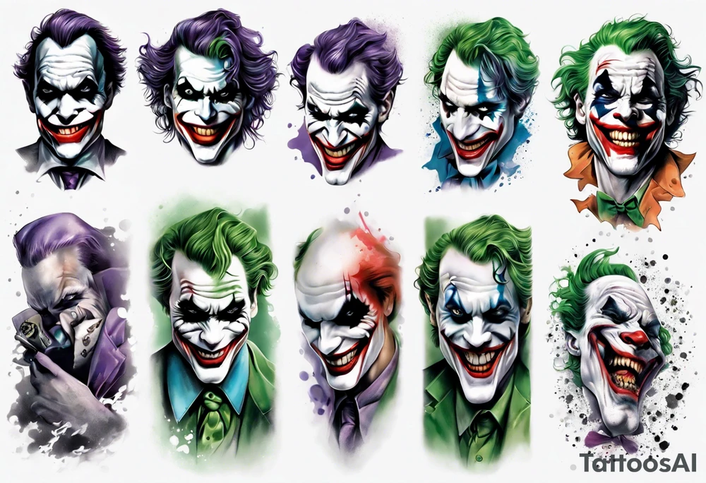joker arm sleeve tattoo idea